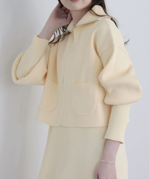 fredy emue（フレディエミュ）の「【SETアイテム】レイヤードニットキャミワンピース<br>（ワンピース・レディース・グレイッシュブルー/アイボリー/ブラック・38）」の14枚目の写真