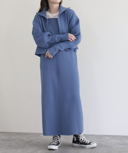 fredy emue（フレディエミュ）の「【SETアイテム】レイヤードニットキャミワンピース<br>（ワンピース・レディース・グレイッシュブルー/アイボリー/ブラック・38）」の20枚目の写真