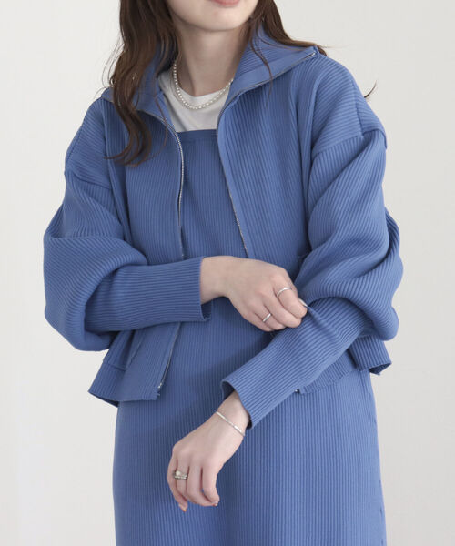 fredy emue（フレディエミュ）の「【SETアイテム】レイヤードニットキャミワンピース<br>（ワンピース・レディース・グレイッシュブルー/アイボリー/ブラック・38）」の21枚目の写真