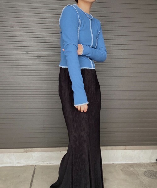 AMAIL（アマイル）の「Body make maxi スカート（スカート・レディース・ブラック/アイボリー/ミント・FREE）」の20枚目の写真