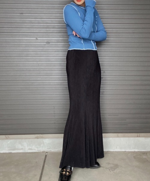 AMAIL（アマイル）の「Body make maxi スカート（スカート・レディース・ブラック/アイボリー/ミント・FREE）」の21枚目の写真