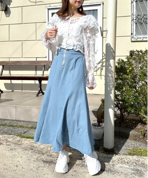 大きいサイズ、OLIVE des OLIVE、フレアスカート オリーブ デ オリーブ OLIVE des OLIVE 【NAO】タックロング