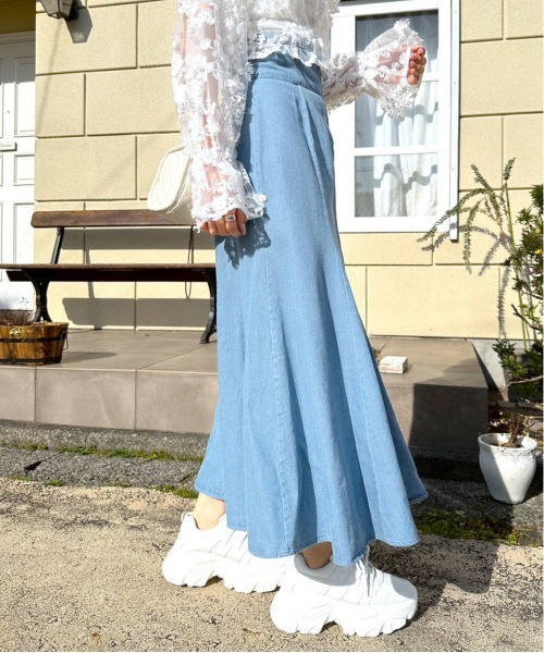 OLIVE des OLIVE（オリーブデオリーブ）の「フロントZIPフレアスカート