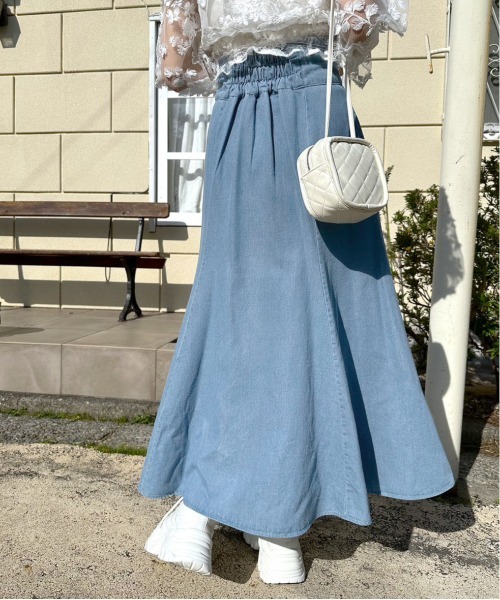 大きいサイズ、OLIVE des OLIVE、フレアスカート OLIVE des OLIVE（オリーブデオリーブ）の「フロントZIPフレアスカート