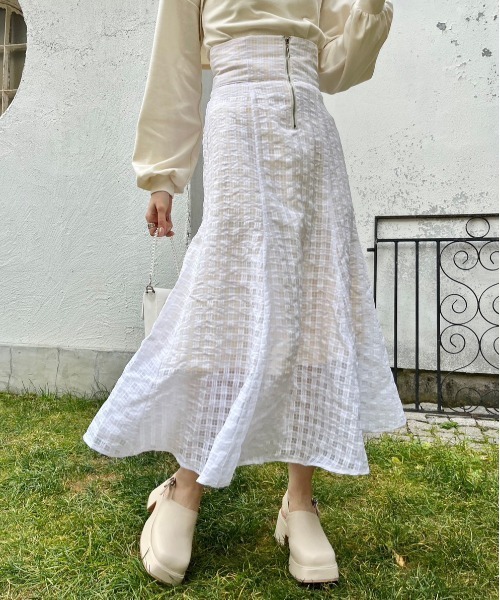 大きいサイズ、OLIVE des OLIVE、フレアスカート OLIVE des OLIVE（オリーブデオリーブ）の「フロントZIPフレア