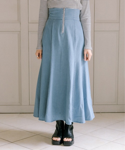 大きいサイズ、OLIVE des OLIVE、フレアスカート OLIVE des OLIVE（オリーブデオリーブ）の「フロントZIPフレア