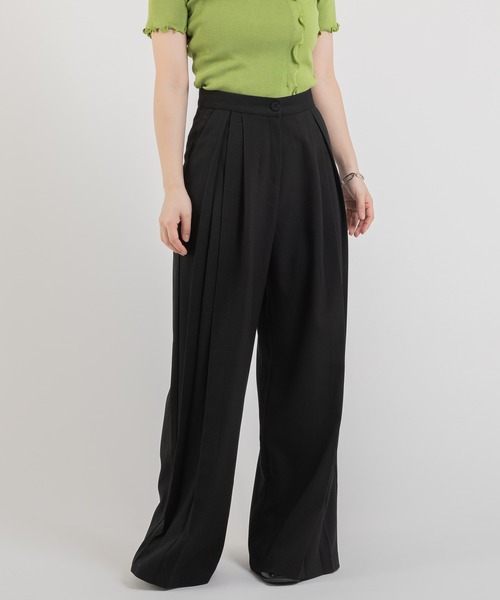 Jeudi（ジュディ）の「2タックプリーツワイドスラックス（スラックス・レディース・アイボリー/グレー/ブラック・S/M）」の10枚目の写真