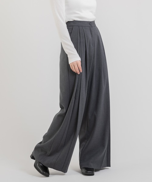 Jeudi（ジュディ）の「2タックプリーツワイドスラックス（スラックス・レディース・アイボリー/グレー/ブラック・S/M）」の16枚目の写真