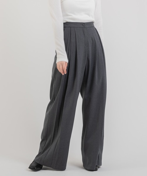 Jeudi（ジュディ）の「2タックプリーツワイドスラックス（スラックス・レディース・アイボリー/グレー/ブラック・S/M）」の18枚目の写真