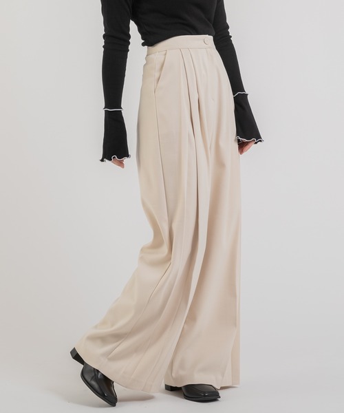 Jeudi（ジュディ）の「2タックプリーツワイドスラックス（スラックス・レディース・アイボリー/グレー/ブラック・S/M）」の6枚目の写真