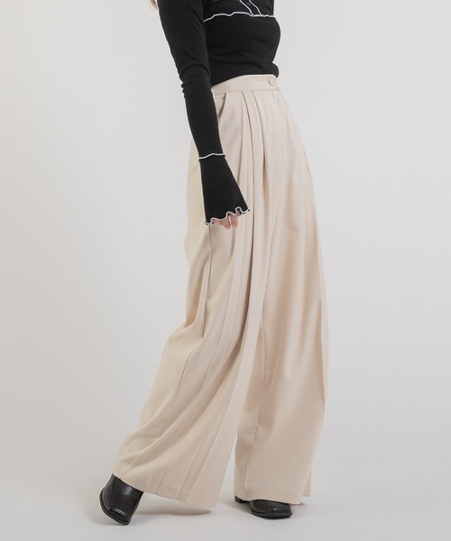 Jeudi（ジュディ）の「2タックプリーツワイドスラックス（スラックス・レディース・アイボリー/グレー/ブラック・S/M）」の19枚目の写真