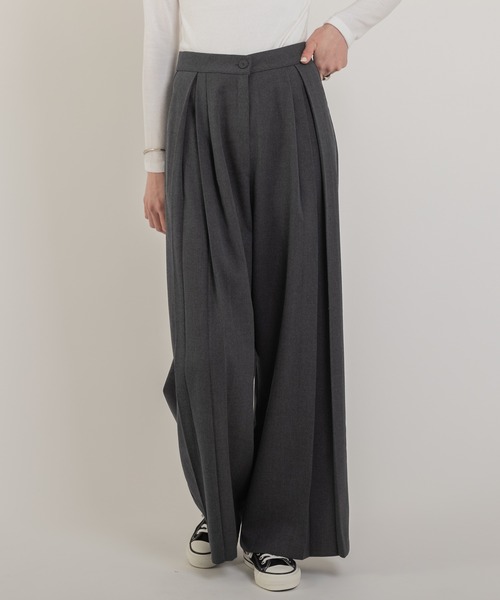 Jeudi（ジュディ）の「2タックプリーツワイドスラックス（スラックス・レディース・アイボリー/グレー/ブラック・S/M）」の5枚目の写真