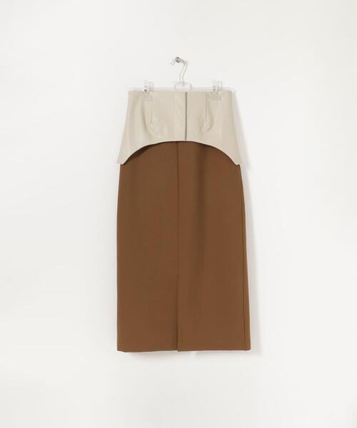 LAATO（ラート）の「CORSET TIGHT SKIRT（スカート・レディース・ネイビー/ブラウン・FREE）」の2枚目の写真