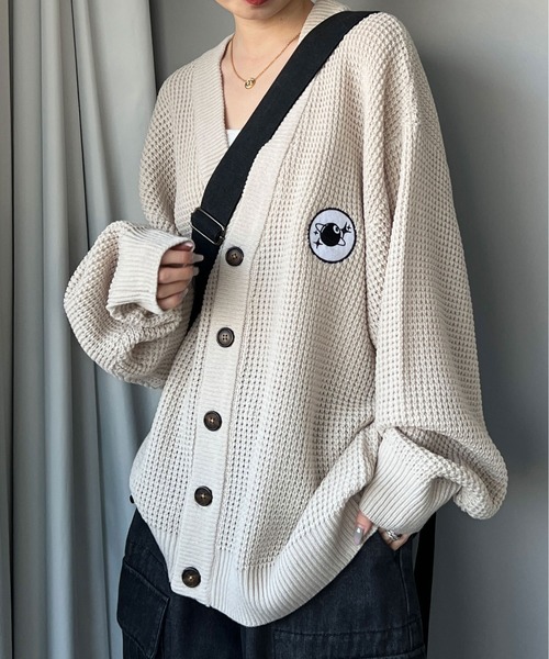 sedacle（セダクル）の「ワッフルカラーカーディガン（カーディガン/ボレロ・メンズ・アイボリー/ブラック/オレンジ/ブルー・MEDIUM/LARGE）」の10枚目の写真