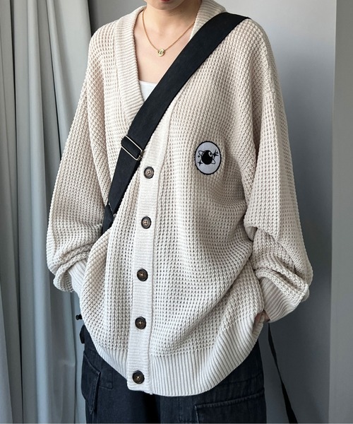 sedacle（セダクル）の「ワッフルカラーカーディガン（カーディガン/ボレロ・メンズ・アイボリー/ブラック/オレンジ/ブルー・MEDIUM/LARGE）」の5枚目の写真