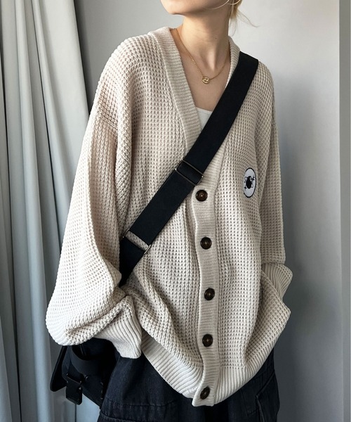 sedacle（セダクル）の「ワッフルカラーカーディガン（カーディガン/ボレロ・メンズ・アイボリー/ブラック/オレンジ/ブルー・MEDIUM/LARGE）」の15枚目の写真