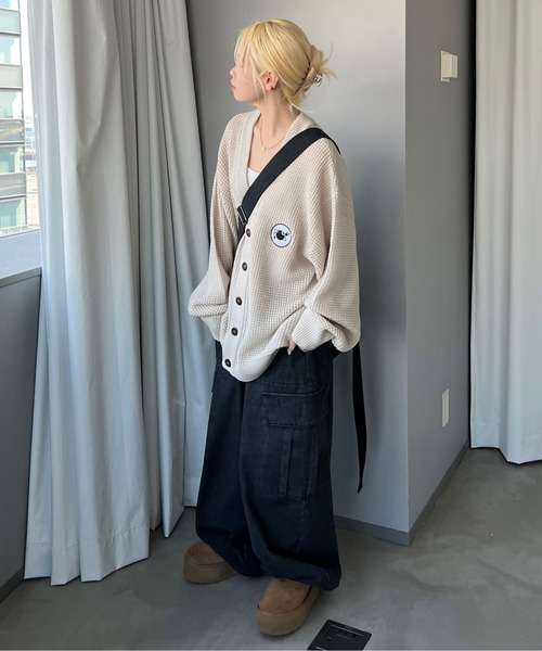 sedacle（セダクル）の「ワッフルカラーカーディガン（カーディガン/ボレロ・メンズ・アイボリー/ブラック/オレンジ/ブルー・MEDIUM/LARGE）」の11枚目の写真