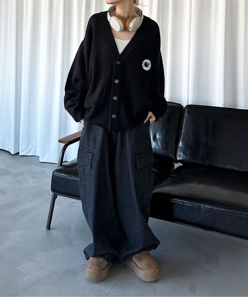 sedacle（セダクル）の「ワッフルカラーカーディガン（カーディガン/ボレロ・メンズ・アイボリー/ブラック/オレンジ/ブルー・MEDIUM/LARGE）」の17枚目の写真