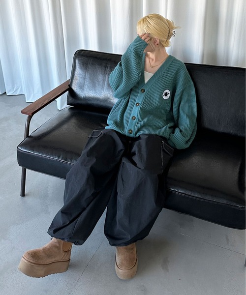 sedacle（セダクル）の「ワッフルカラーカーディガン（カーディガン/ボレロ・メンズ・アイボリー/ブラック/オレンジ/ブルー・MEDIUM/LARGE）」の13枚目の写真