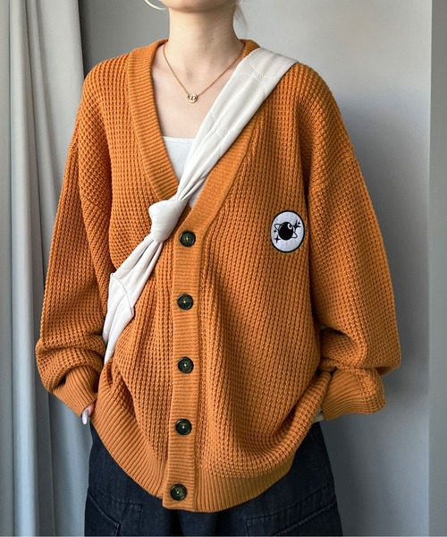 sedacle（セダクル）の「ワッフルカラーカーディガン（カーディガン/ボレロ・メンズ・アイボリー/ブラック/オレンジ/ブルー・MEDIUM/LARGE）」の8枚目の写真