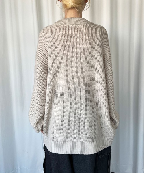 sedacle（セダクル）の「ワッフルカラーカーディガン（カーディガン/ボレロ・メンズ・アイボリー/ブラック/オレンジ/ブルー・MEDIUM/LARGE）」の19枚目の写真