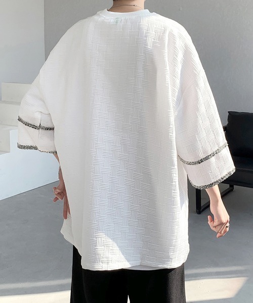 FVLMEN(フルメン)の「【FVLMEN】line design halfsleeve tee/ラインデザイン ハーフスリーブ T(Tシャツ/カットソー・メンズ・ホワイト/ブラック・MEDIUM/LARGE/X-LARGE)」の11枚目の写真