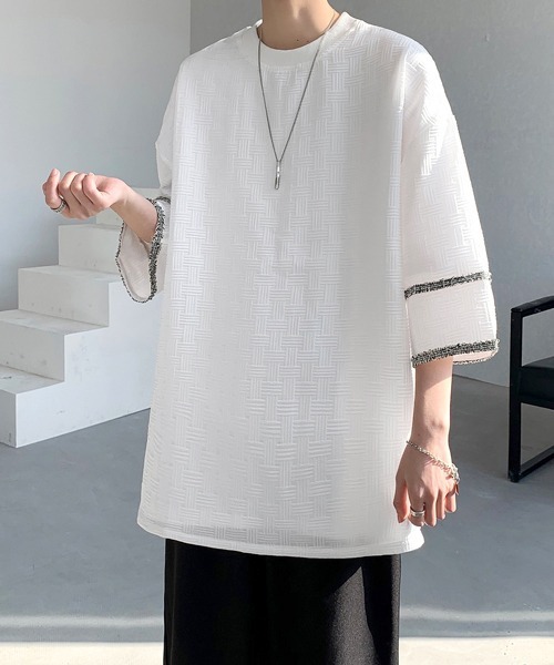 FVLMEN(フルメン)の「【FVLMEN】line design halfsleeve tee/ラインデザイン ハーフスリーブ T(Tシャツ/カットソー・メンズ・ホワイト/ブラック・MEDIUM/LARGE/X-LARGE)」の16枚目の写真