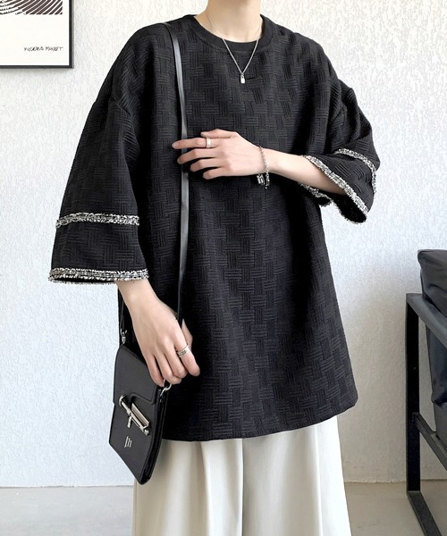 FVLMEN(フルメン)の「【FVLMEN】line design halfsleeve tee/ラインデザイン ハーフスリーブ T(Tシャツ/カットソー・メンズ・ホワイト/ブラック・MEDIUM/LARGE/X-LARGE)」の12枚目の写真