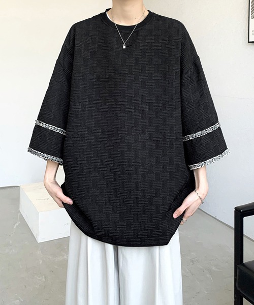 FVLMEN(フルメン)の「【FVLMEN】line design halfsleeve tee/ラインデザイン ハーフスリーブ T(Tシャツ/カットソー・メンズ・ホワイト/ブラック・MEDIUM/LARGE/X-LARGE)」の8枚目の写真