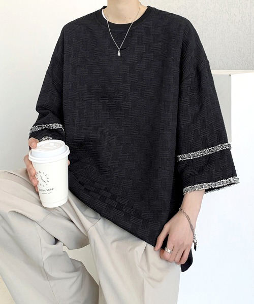 FVLMEN(フルメン)の「【FVLMEN】line design halfsleeve tee/ラインデザイン ハーフスリーブ T(Tシャツ/カットソー・メンズ・ホワイト/ブラック・MEDIUM/LARGE/X-LARGE)」の13枚目の写真