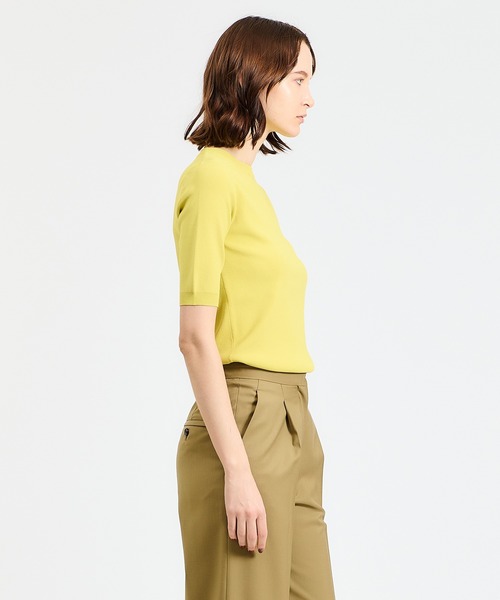 UMA ESTNATION（ユマエストネーション）の「UMA ESTNATION / クルーネックハーフスリーブニット（ニット/セーター・レディース・イエロー/ネイビー・FREE）」の3枚目の写真