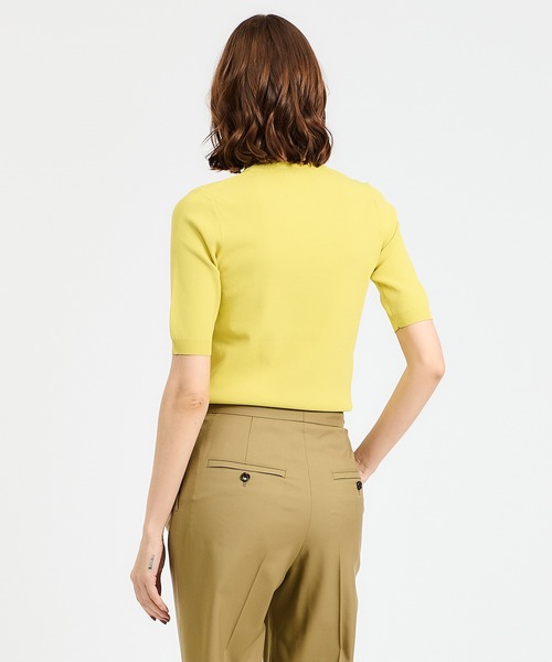 UMA ESTNATION（ユマエストネーション）の「UMA ESTNATION / クルーネックハーフスリーブニット（ニット/セーター・レディース・イエロー/ネイビー・FREE）」の4枚目の写真