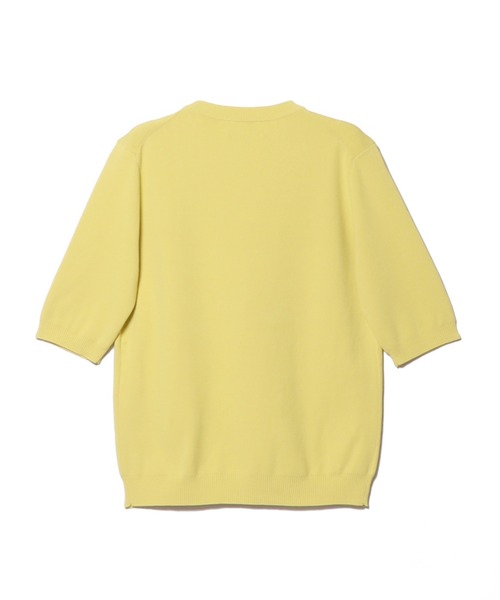 UMA ESTNATION（ユマエストネーション）の「UMA ESTNATION / クルーネックハーフスリーブニット（ニット/セーター・レディース・イエロー/ネイビー・FREE）」の7枚目の写真