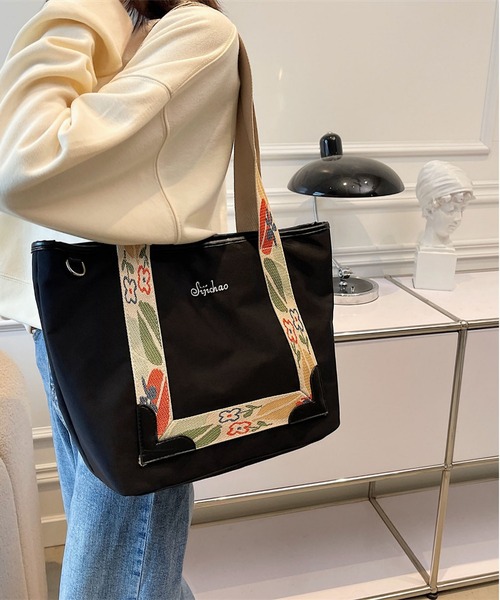 LOPASS(ロパス)の「A4サイズ対応 大容量トートバッグ(トートバッグ・レディース・ベージュ系1/ベージュ/ブラック系1/ブラック・FREE)」の9枚目の写真