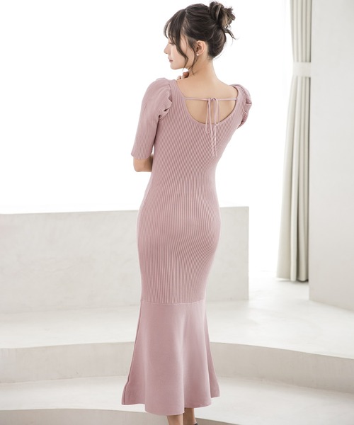 Julia Boutique(ジュリアブティック)の「ロング丈パワショルマーメイドニットワンピース/23025(ワンピース・レディース・ブラック/ピンク/アイボリー・LONG)」の9枚目の写真