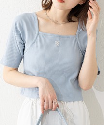 【2023SS】パット付胸刺繍スクエアチビT