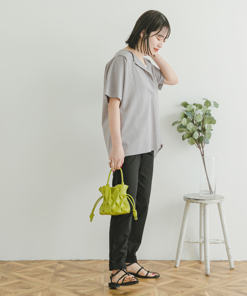 ITEMS URBANRESEARCH（アイテムズ アーバンリサーチ）の「リネン混イージーパンツ（その他パンツ・レディース・モカ/グリーン/グレー系その他/ブラック・SMALL/MEDIUM）」の9枚目の写真