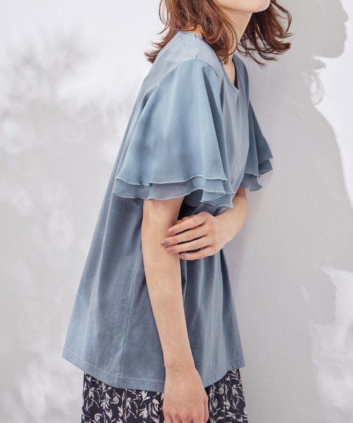 袖シフォンゆるＴシャツ