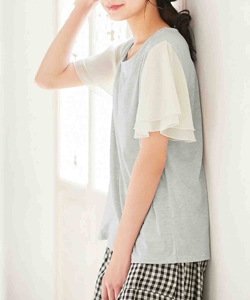 袖シフォンゆるＴシャツ