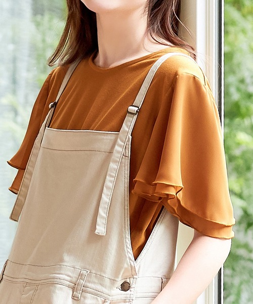 袖シフォンゆるＴシャツ