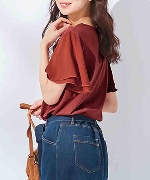 袖シフォンゆるＴシャツ