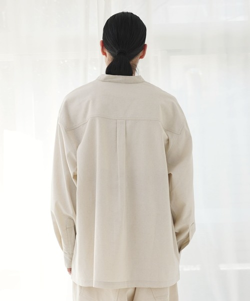 Air Tokyo(エアートウキョー)の「スタンドカラー グランパシャツ(シャツ/ブラウス・メンズ・ネイビー/アイボリー・MEDIUM/LARGE)」の7枚目の写真