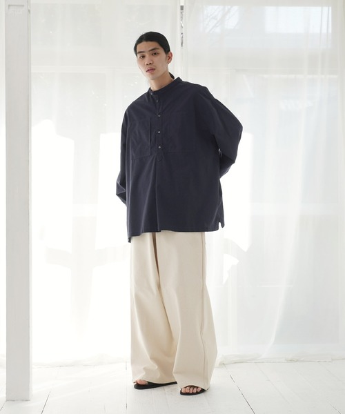 Air Tokyo(エアートウキョー)の「スタンドカラー グランパシャツ(シャツ/ブラウス・メンズ・ネイビー/アイボリー・MEDIUM/LARGE)」の8枚目の写真