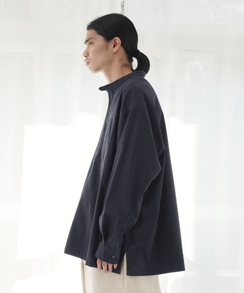 Air Tokyo(エアートウキョー)の「スタンドカラー グランパシャツ(シャツ/ブラウス・メンズ・ネイビー/アイボリー・MEDIUM/LARGE)」の11枚目の写真