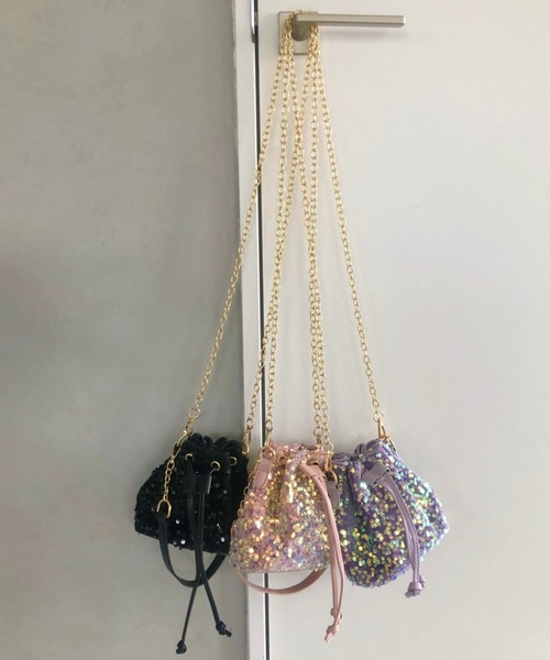 Loueme（ルエム）の「スパンコール2WAYミニショルダーバッグ（ショルダーバッグ・レディース・ブラック/ラベンダー/ピンク・FREE）」の5枚目の写真