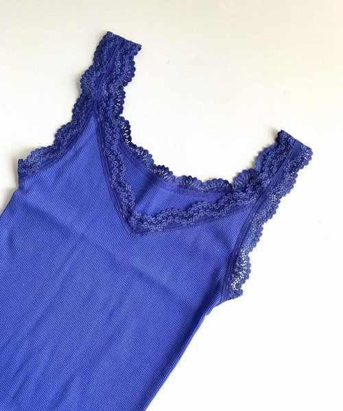 Q（キュー）の「BASICテレコタンク（タンクトップ・レディース・ライトグレー/カーキ/グレー/ブルー・MEDIUM）」の4枚目の写真