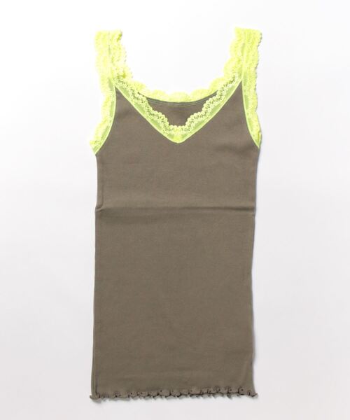 Q（キュー）の「BASICテレコタンク（タンクトップ・レディース・ライトグレー/カーキ/グレー/ブルー・MEDIUM）」の8枚目の写真