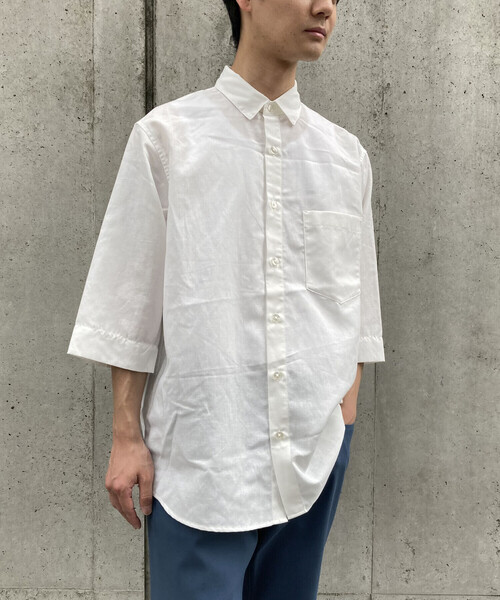 COMME CA ISM(コムサイズム)の「7分袖 リネン混 シャツ(シャツ/ブラウス・メンズ・カーキ/ダークブラウン/ホワイト/ネイビー・LARGE/MEDIUM)」の18枚目の写真