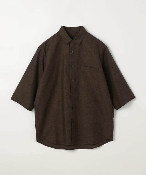 COMME CA ISM(コムサイズム)の「7分袖 リネン混 シャツ(シャツ/ブラウス・メンズ・カーキ/ダークブラウン/ホワイト/ネイビー・LARGE/MEDIUM)」の5枚目の写真