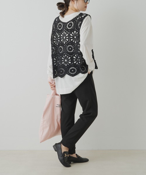 PUAL CE CIN（ピュアルセシン）の「【Du noir】裾アクセントイージーパンツ（その他パンツ・レディース・カーキ/ブラック・FREE）」の9枚目の写真